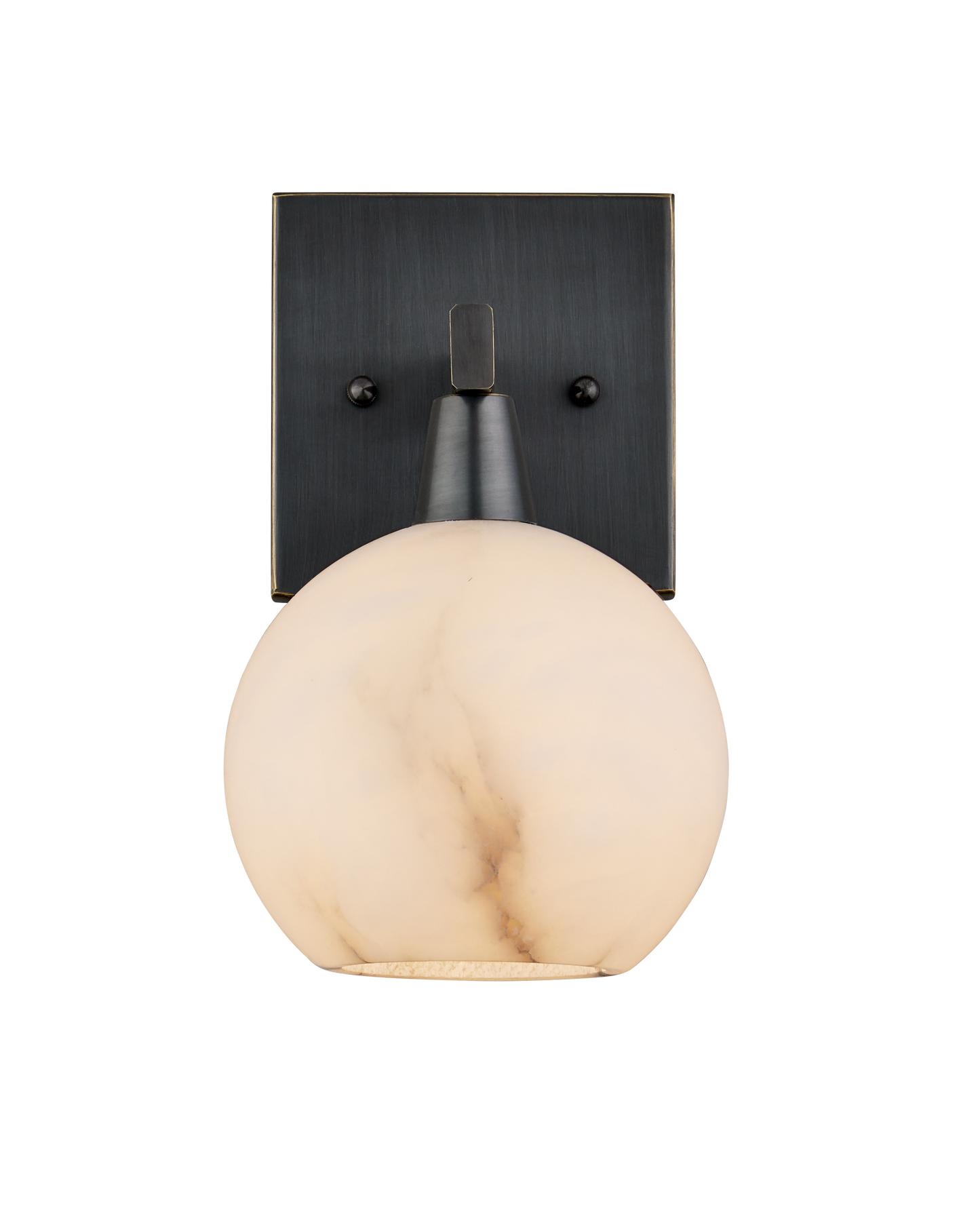 Bombelles Metal and Alabaster Black Bath Wall Sconce