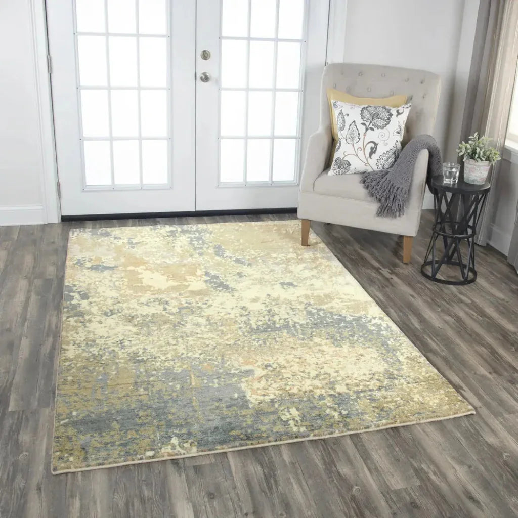 Ciba Abstract Beige Large Area Rugs For Living Room -- beige