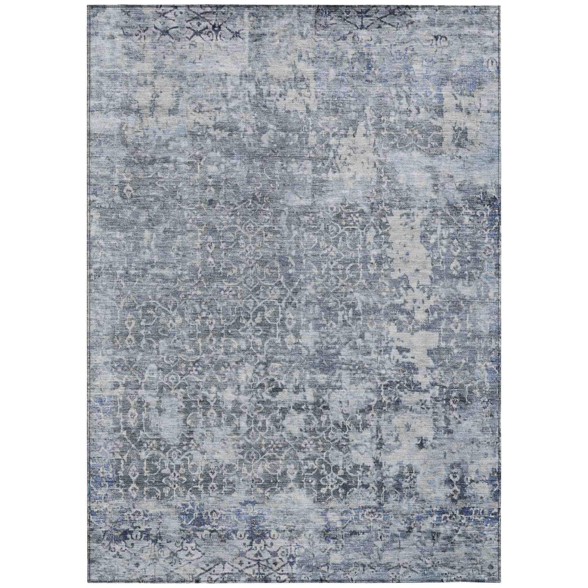 Jaelara Blue Washable Indoor-Outdoor Rug
