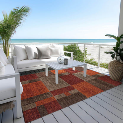 Iriyn Brown Washable Indoor-Outdoor Rug -- brown