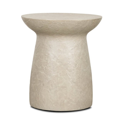 Mesa Round Stone Finish Pillar Accent Table