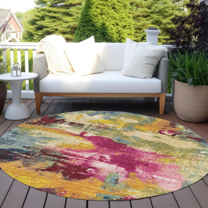 Iriara Red Washable Indoor-Outdoor Rug