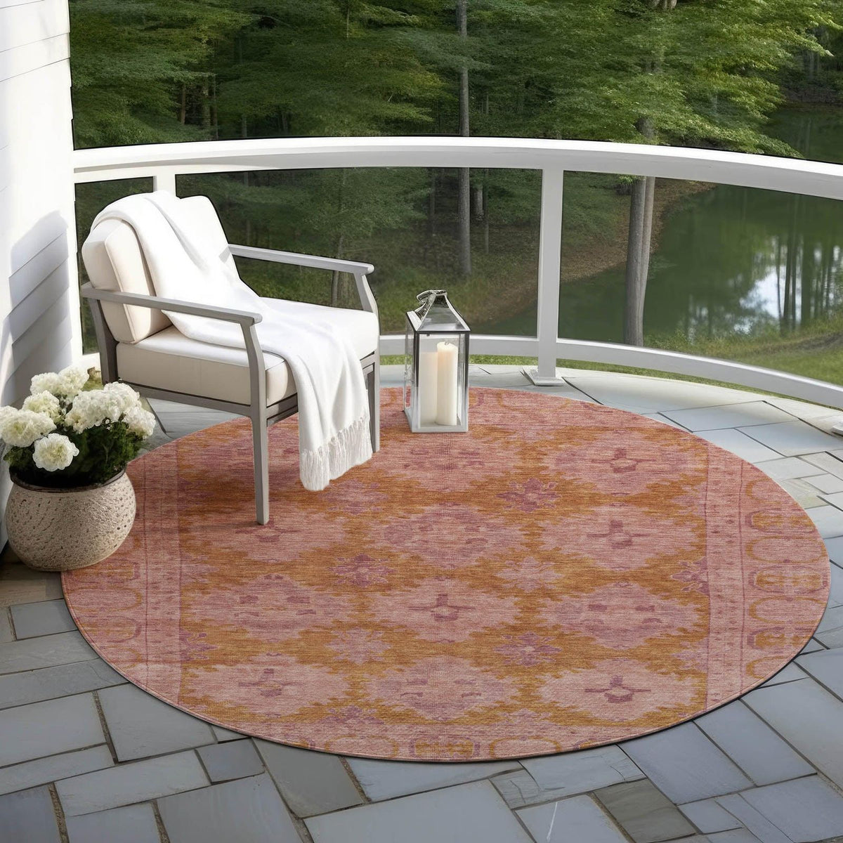 Jaelora Pink Washable Indoor-Outdoor Rug