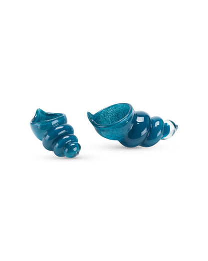 Ariel Blue Glass Shells (Set of 2)