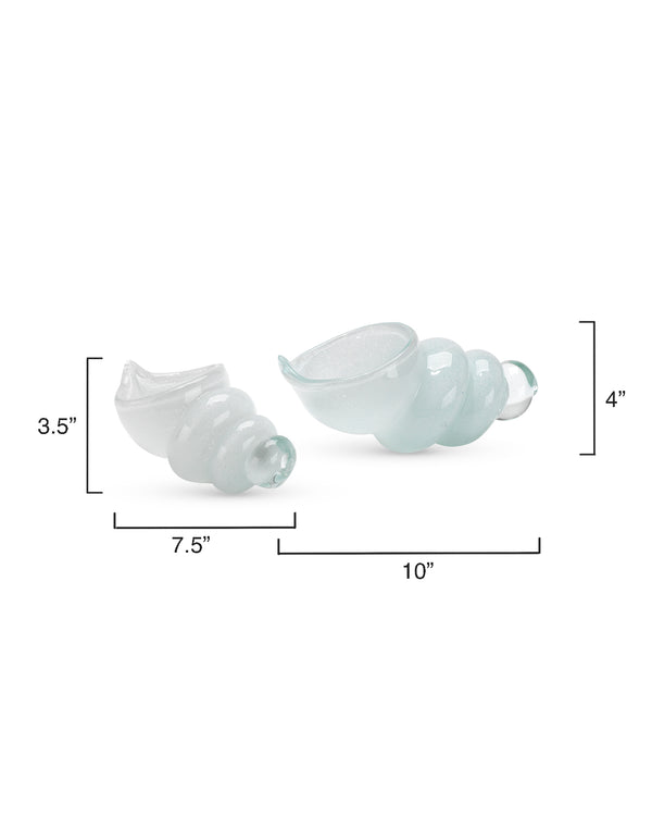 Ariel Blown Glass Shells (Set of 2)