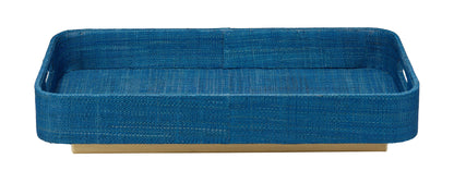 Elegant Utopia Footed Decorative Tray, Indigo - Limited Stock