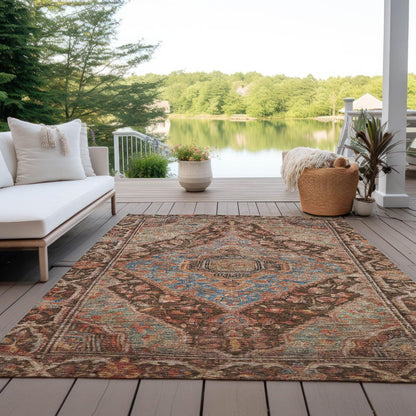 Kaelanor Chocolate Washable Indoor-Outdoor Rug