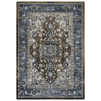 Bede Medallion Brown Large Area Rugs For Living Room