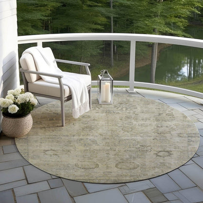 Laeanor Brown Washable Indoor-Outdoor Rug