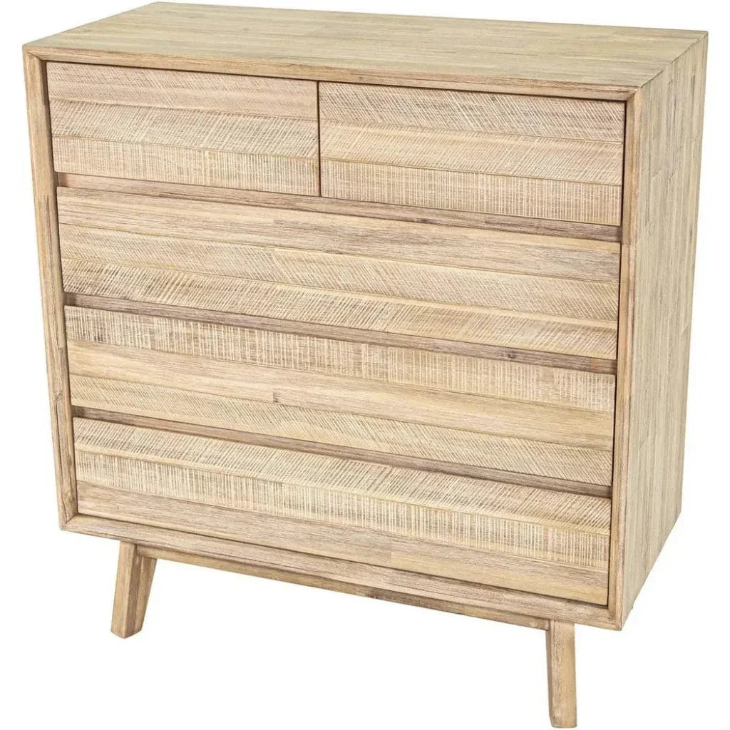 Rustic Brown Solid Wood Gia 5 Drawer Chest -- view 11