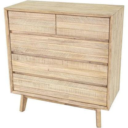 Rustic Brown Solid Wood Gia 5 Drawer Chest -- view 11