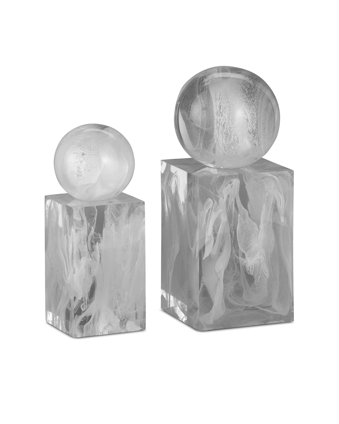 Nova Composite White Objects Sculpture (Set of 2)