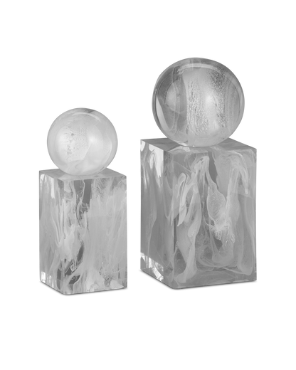 Nova Composite White Objects Sculpture (Set of 2)