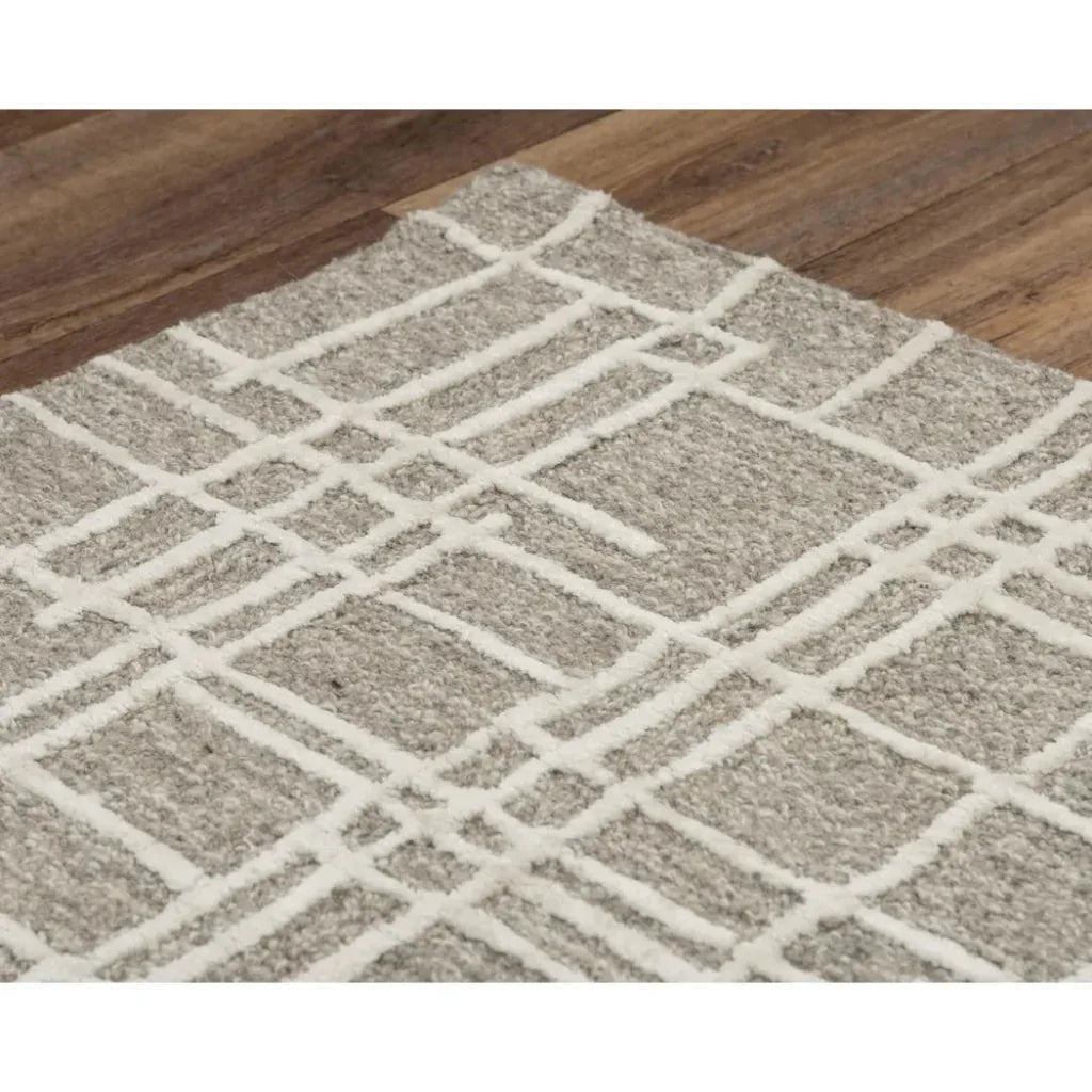 Back Geometric Taupe Area Rugs For Living Room -- view 2