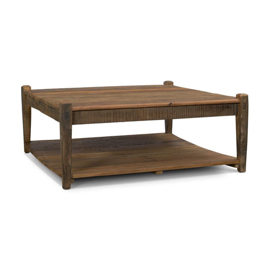 Ashwick 44" Dark Brown Reclaimed Wood Square Coffee Table
