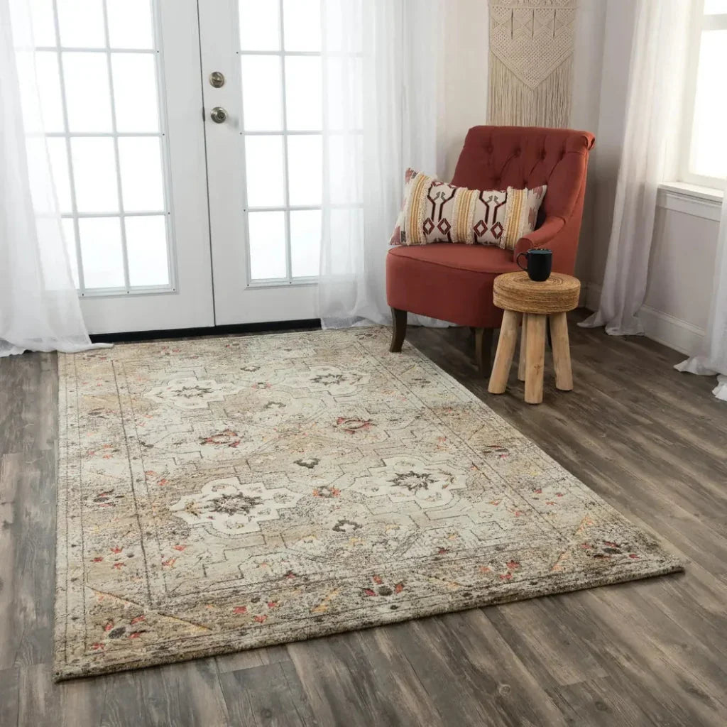Alpa Medallion Green Large Area Rugs For Living Room -- green