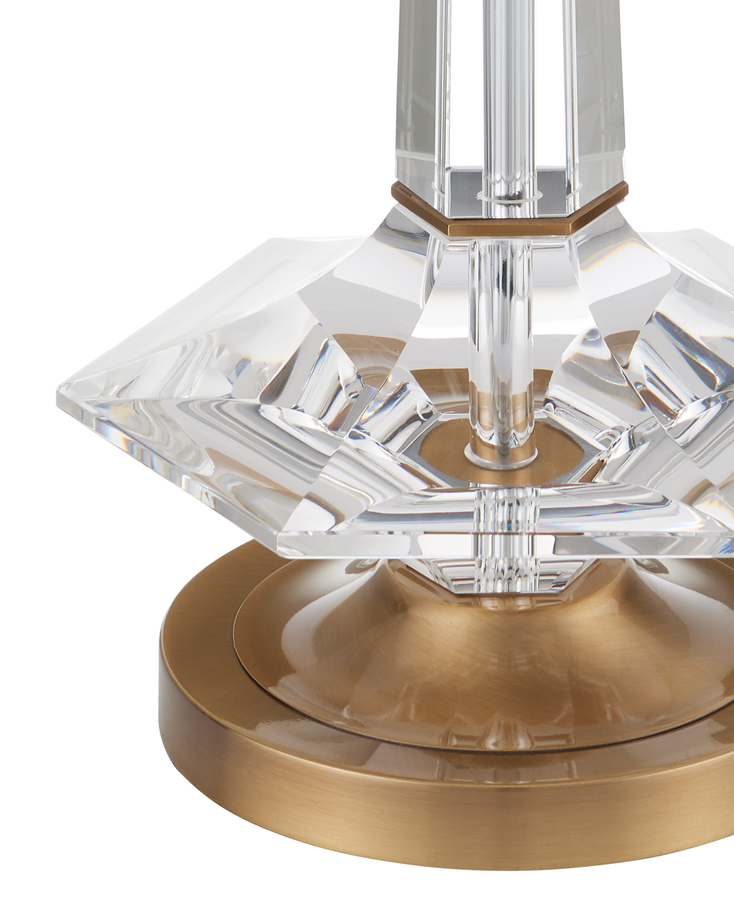 Anton Optic Crystal and Metal Gold Table Lamp