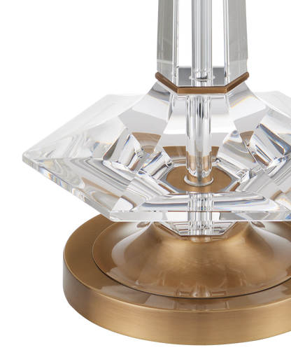 Anton Optic Crystal and Metal Gold Table Lamp