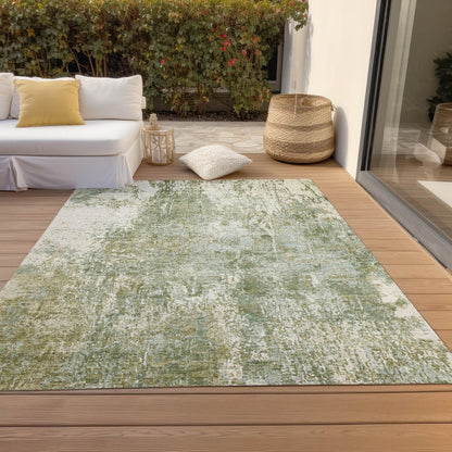 Kaelion Green Washable Indoor-Outdoor Rug -- green