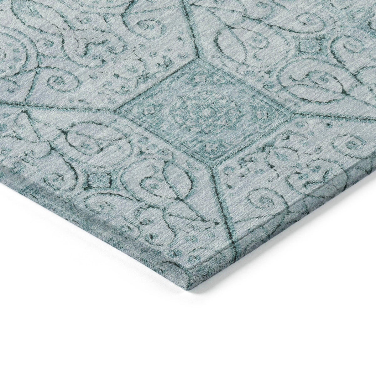 Iriora Teal Washable Indoor-Outdoor Rug