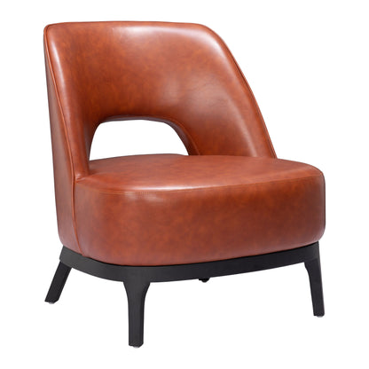 Mistley Steel and Wood Brown Armless Accent Chair