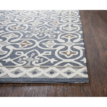 Cara Medallion Gray Large Area Rugs For Living Room -- gray