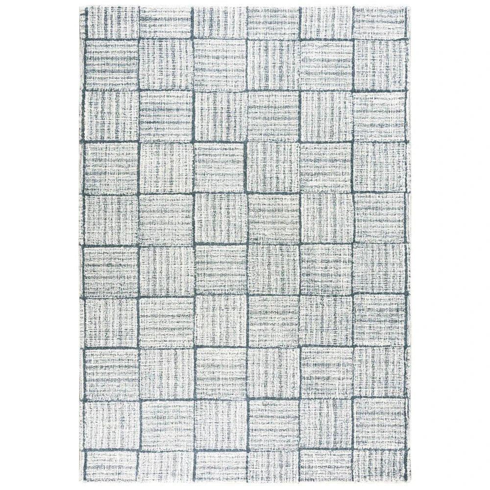 Chey Geometric Blue Area Rugs For Living Room