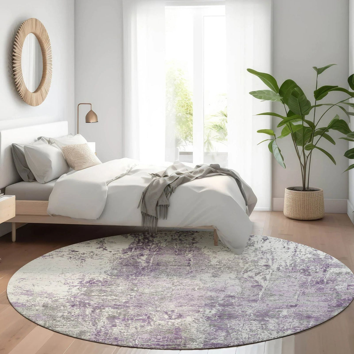 Kaelion Purple Washable Indoor-Outdoor Rug