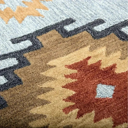Barn Tribal Light Blue Large Area Rugs For Living Room -- blue
