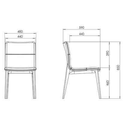 Godan Wood Frame Armless Dining Chair -- view 16