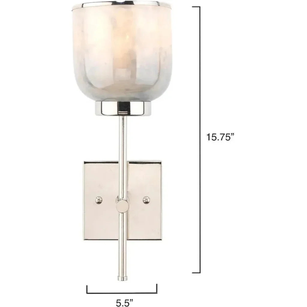 Vapor Single Metallic Glass Wall Sconce -- view 4