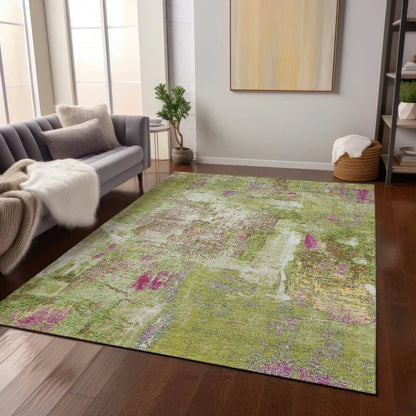 Aria Lime Washable Indoor-Outdoor Rug-Outdoor Rugs-LOOMLAN Rugs-LOOMLAN
