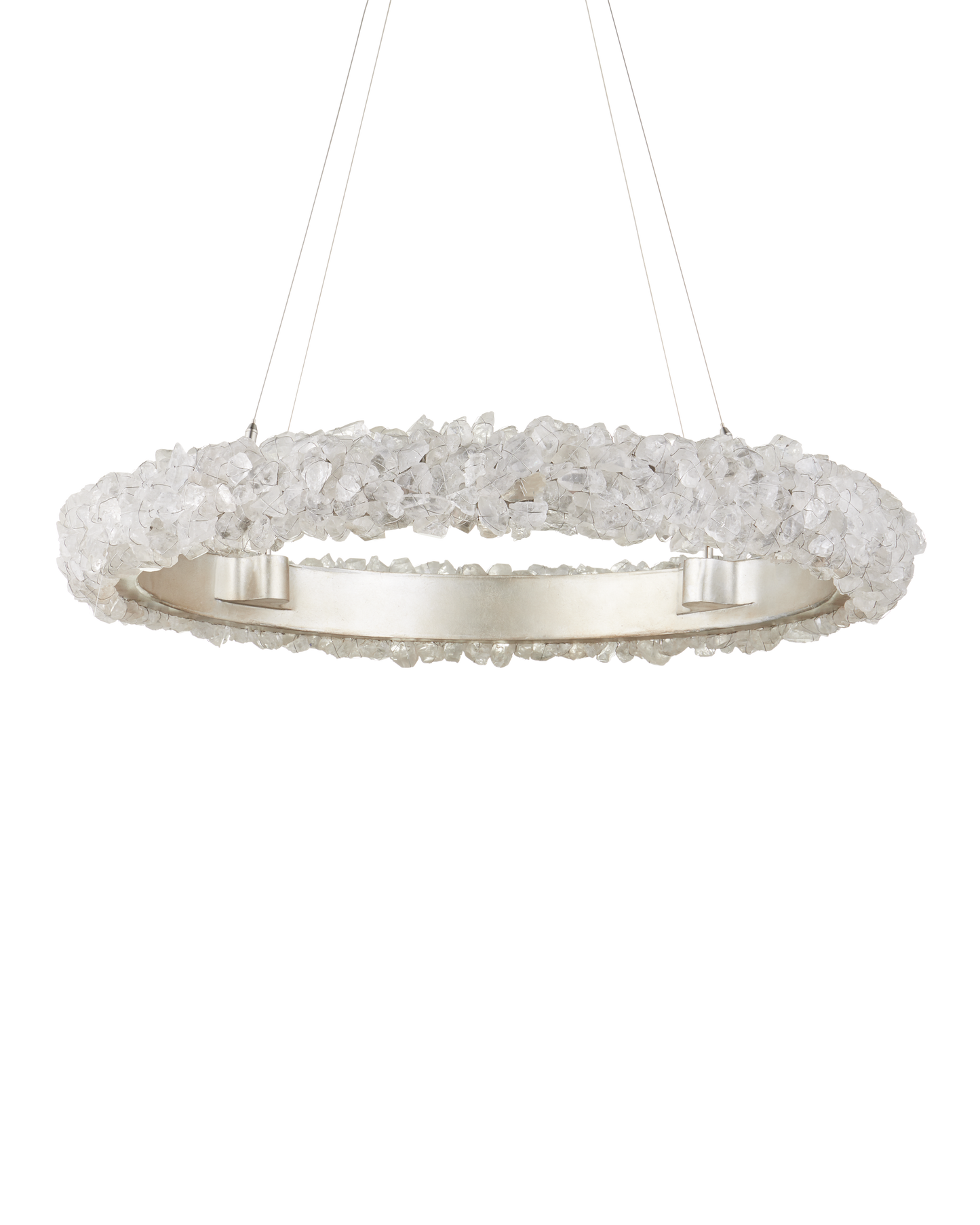 Iconoclast Iron and Rock Crystal Silver Chandelier