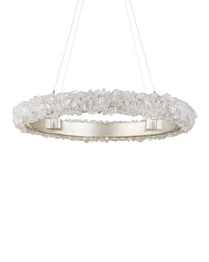 Iconoclast Iron and Rock Crystal Silver Chandelier