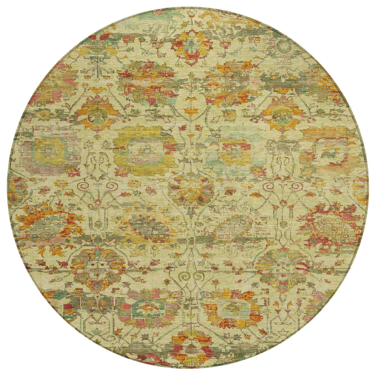 Haelira Gold Washable Indoor-Outdoor Rug