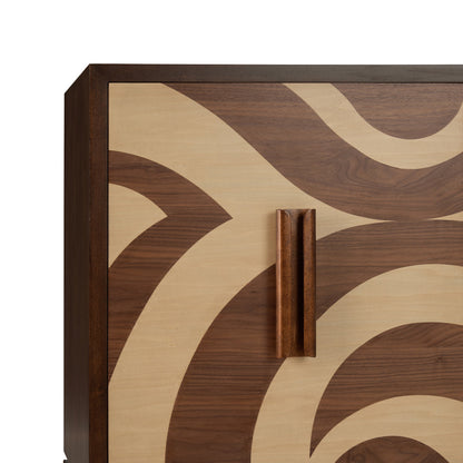 Chelsea House Swirl Pattern Four Doors Wood Credenza