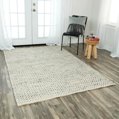 Cobe Basketweave Gray Area Rugs For Living Room -- gray