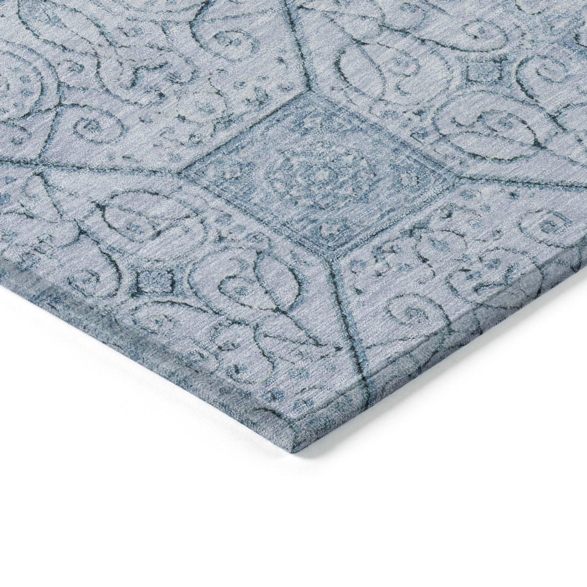 Iriora Blue Washable Indoor-Outdoor Rug