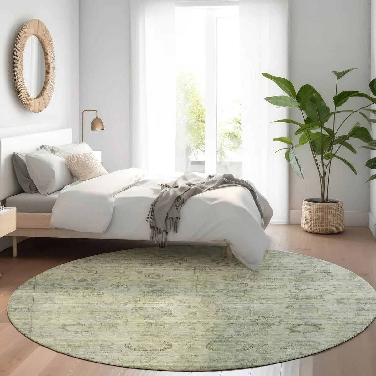 Laeanor Green Washable Indoor-Outdoor Rug
