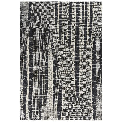 Dish Abstract Black Kitchen Hallway Runner Rug
