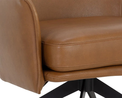 Crosby Leather Upholstered Swivel Lounge Chair