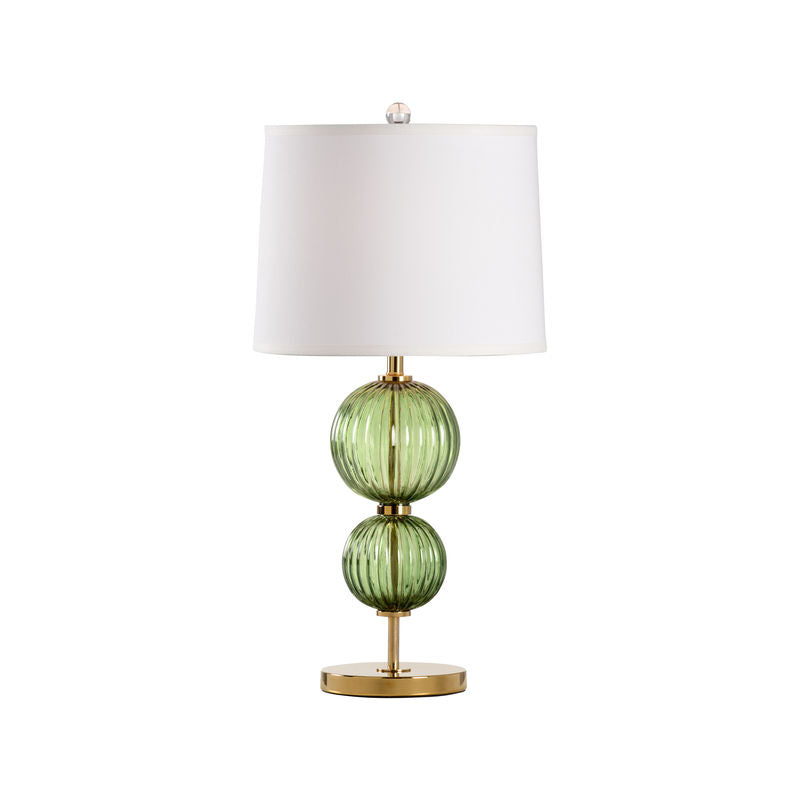 Wildwood Cara Green Crystal Brass Finish Table Lamp