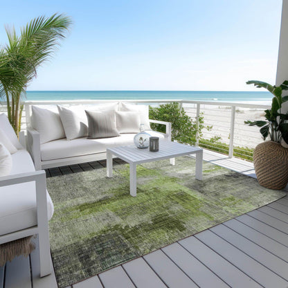 Jaelor Green Washable Indoor-Outdoor Rug -- green