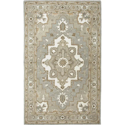 Cira Oriental Medallion Gray Large Area Rugs - LOOMLAN - LOOMLAN - Area Rugs