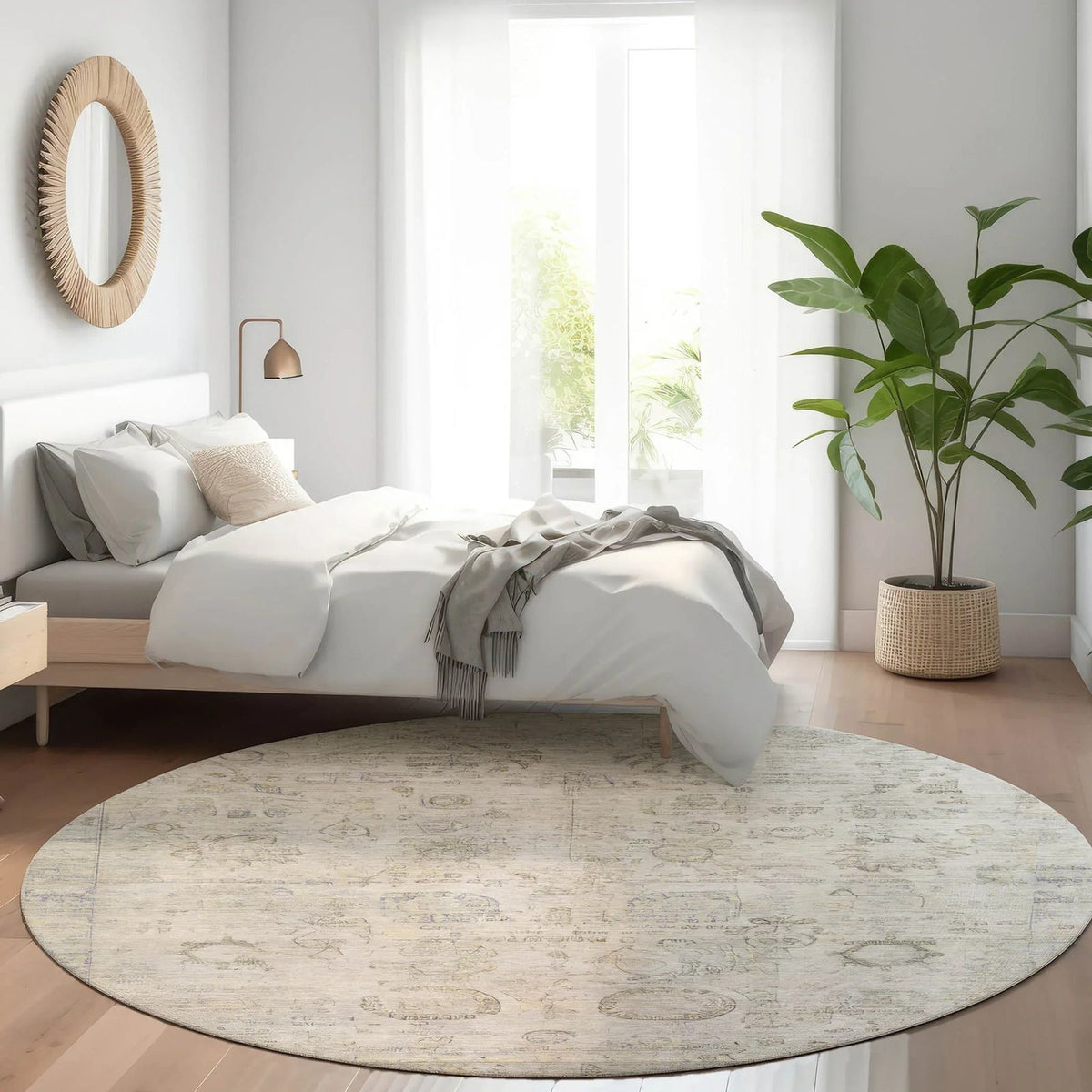Laeanor Ivory Washable Indoor-Outdoor Rug