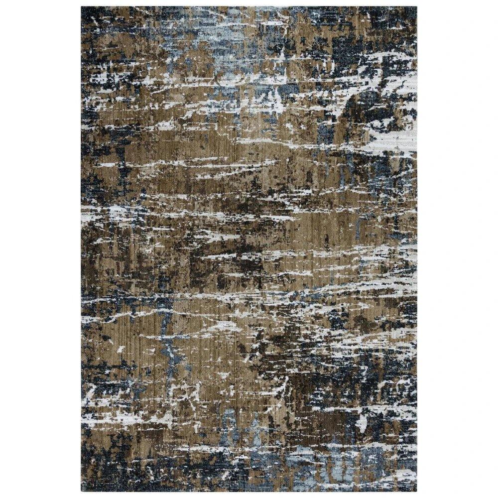 Beal Abstract Brown Large Area Rugs For Living Room