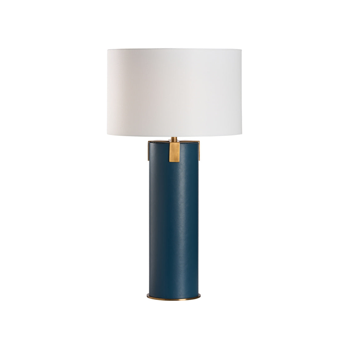 Wildwood Meridian Blue Leather Warp Table Lamp