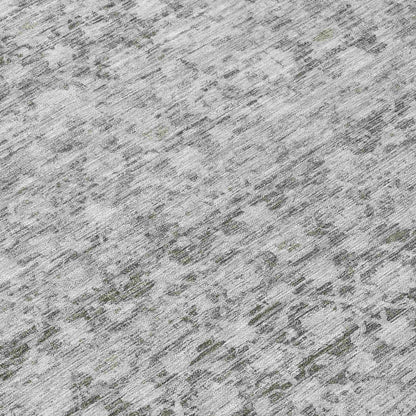 Irior Gray Washable Indoor-Outdoor Rug