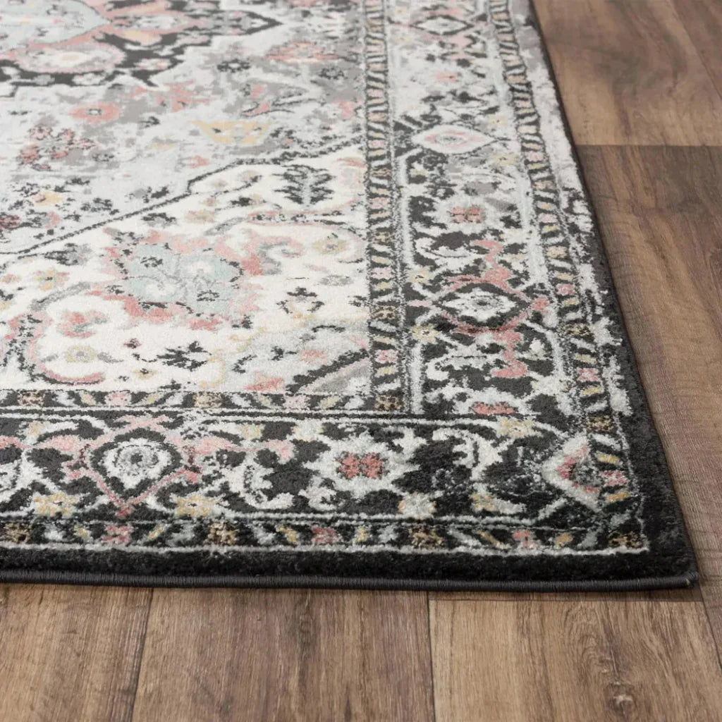 Cibo Medallion Gray Kitchen Hallway Runner Rug -- gray