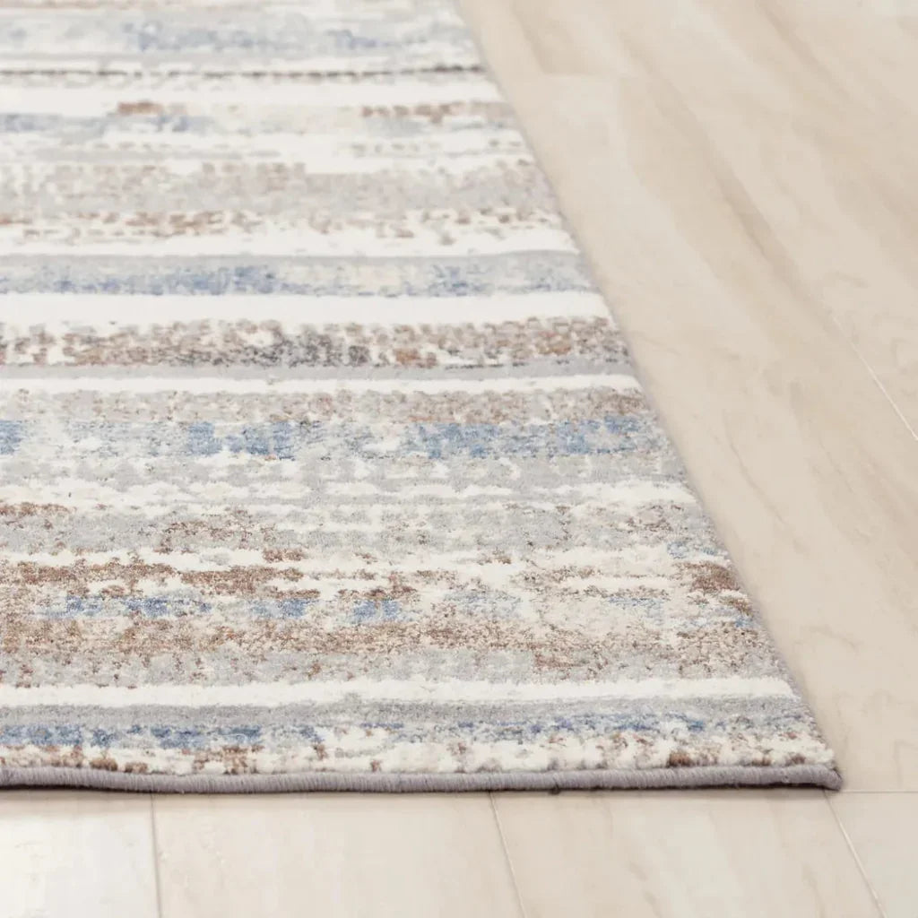 Dero Stripe Blue Large Area Rugs For Living Room -- blue